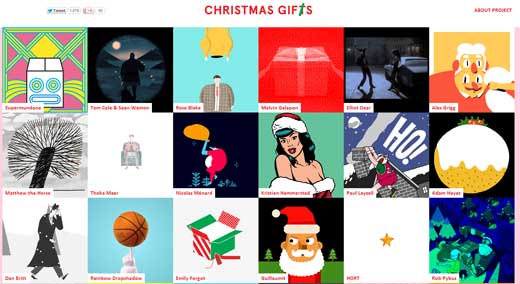 クリスマスのギフトに愉快なGIFアニメを送る「Christmas Gifs」