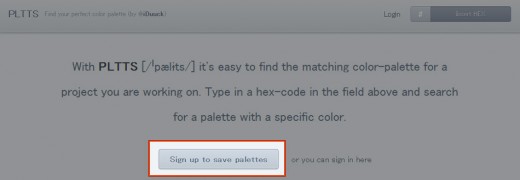 Sign up to save palletes