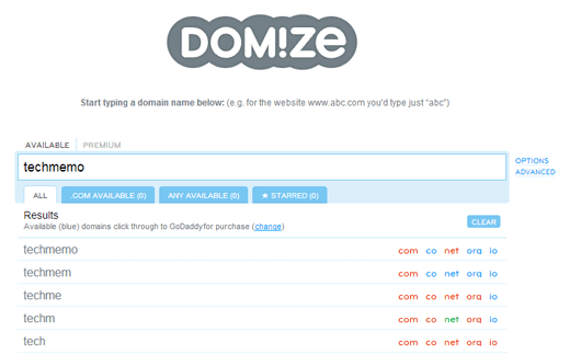ドメインの空き状況をサクッと調べることができるWEBサービス「DOMIZE」