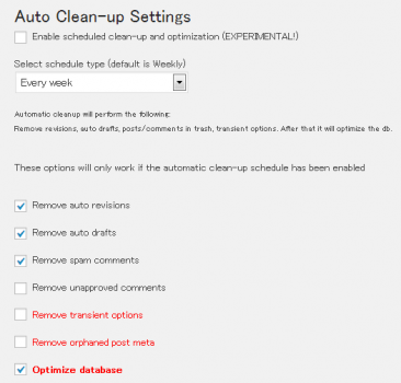 Auto Clean-up Settings