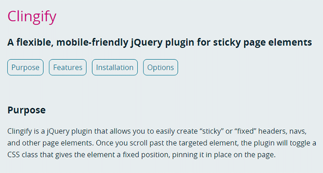 簡単にヘッダー固定の追尾型ナビゲーションを実装できるjQueryプラグイン「Clingify」