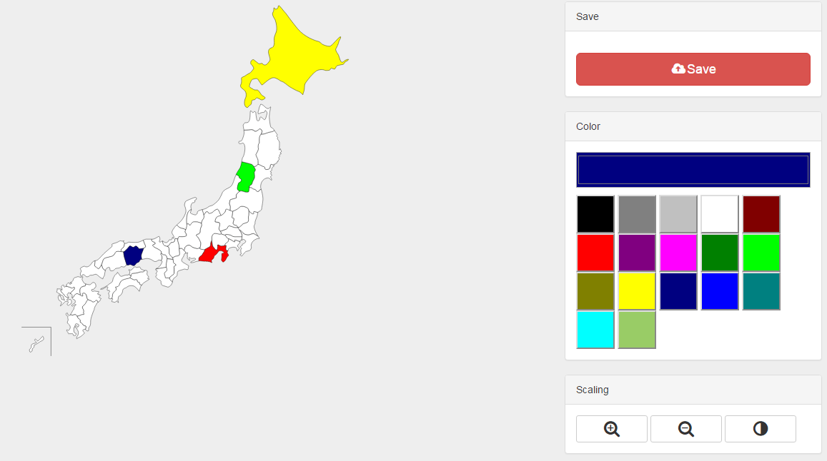 日本地図の都道府県毎に色を塗って画像をダウンロードすることができる 白地図ぬりぬり 各都道府県別地図もアリ Techmemo