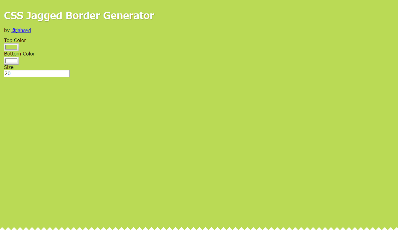 ギザギザの線を引くためのCSSを生成してくれるジェネレーター「CSS Jagged Border Generator」