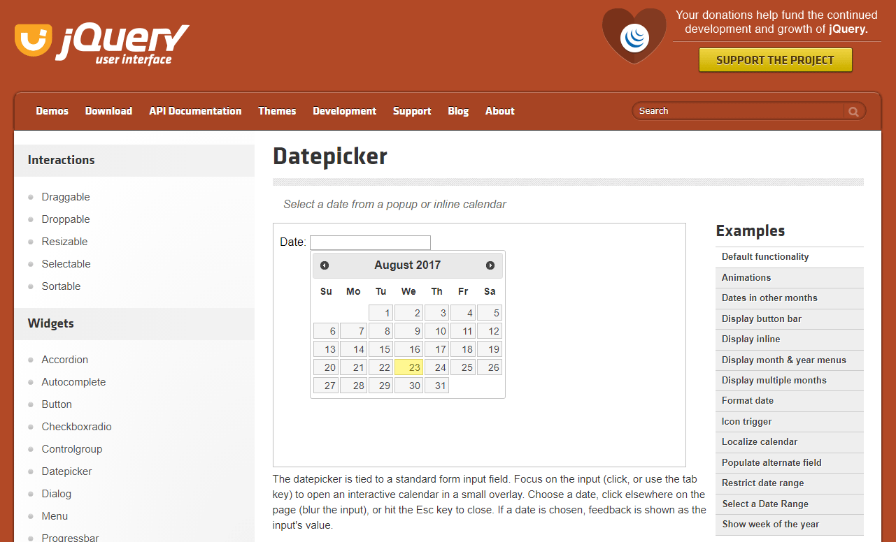 フォームでカレンダーから日付入力できるようになる「jQuery UI Datepicker」の導入手順