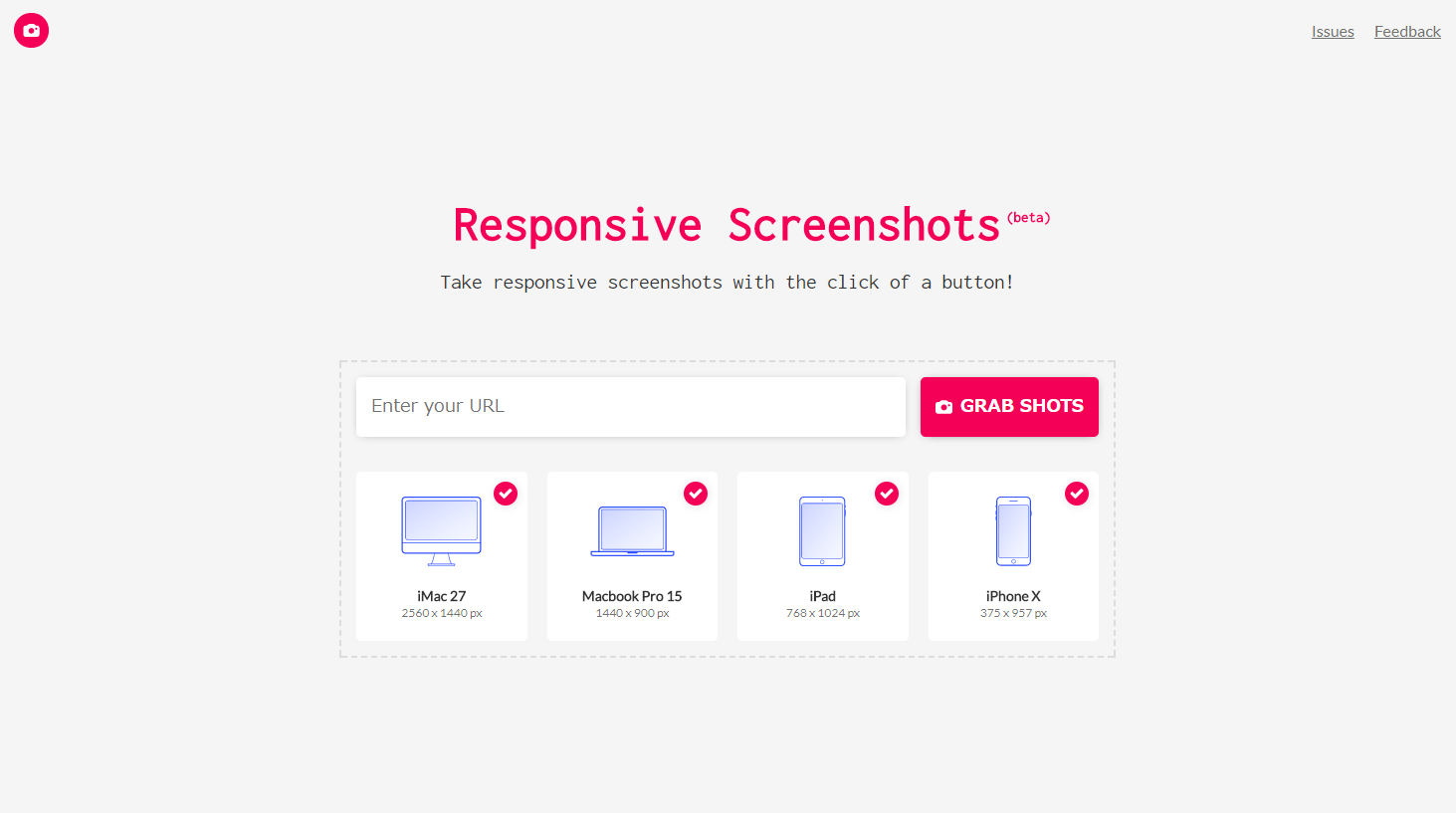 PCやスマホなど様々なデバイスで表示したサイトのスクリーンショットがダウンロードできる「Responsive Screenshots」
