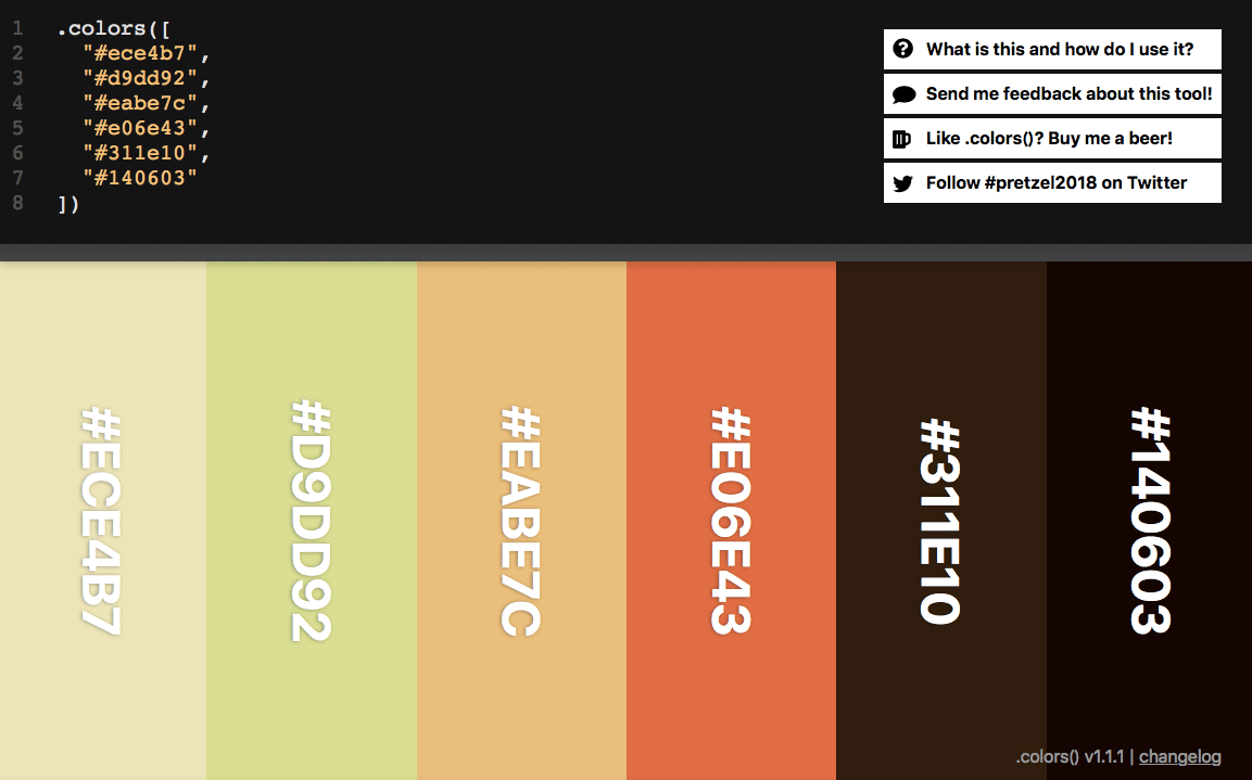複数のカラーコードを入力して色の組み合わせを確認できるWEBサービス「.colors()」