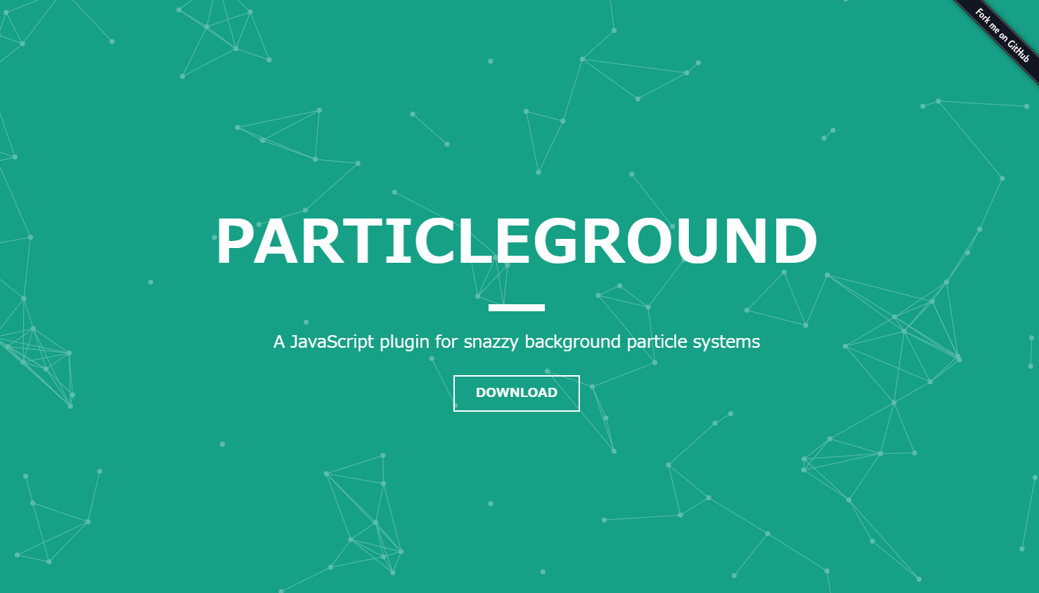 アニメーションする幾何学的な模様の背景を実装できるjQueryプラグイン「Particleground」