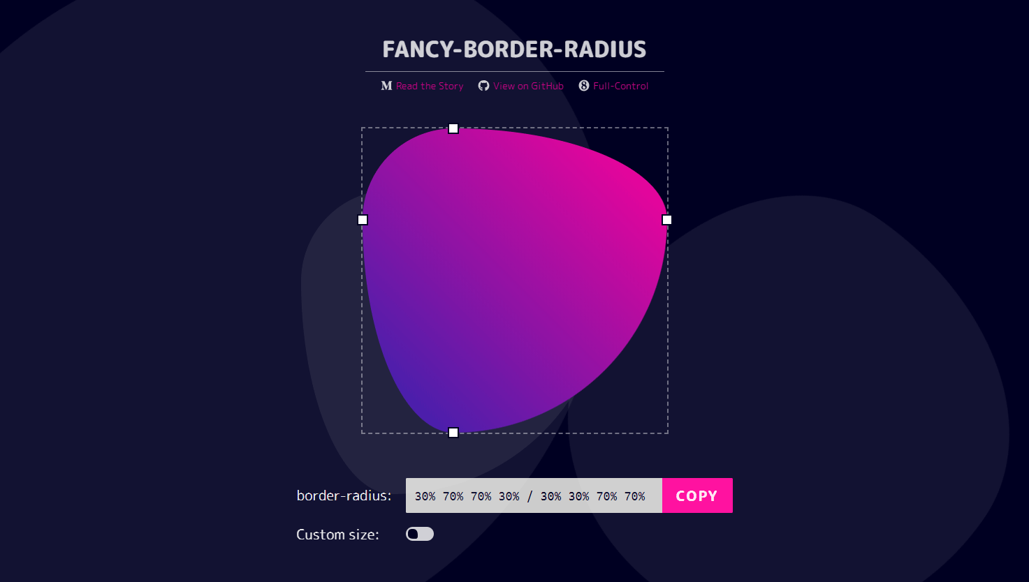 変わった形も簡単に生成できるborder-radiusジェネレーター「FANCY-BORDER-RADIUS」