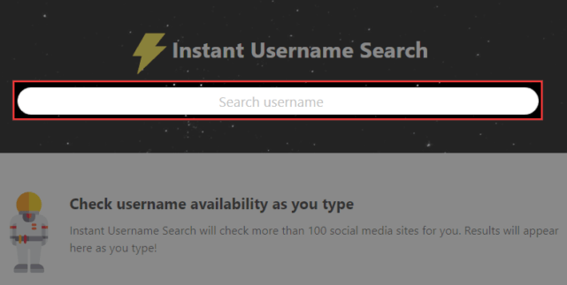 Instant Username Searchの使い方