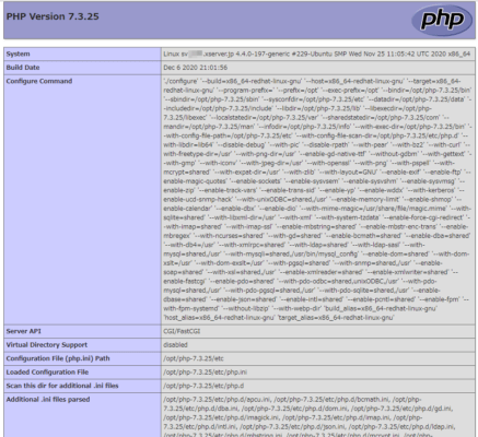 phpinfoの情報