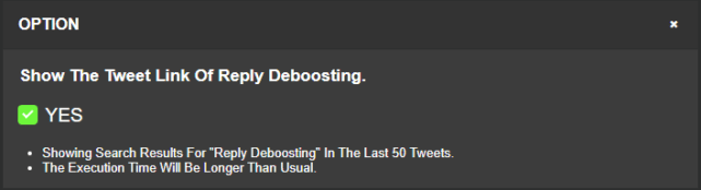 Reply Deboostingの対象になっているツイートのリンクを表示